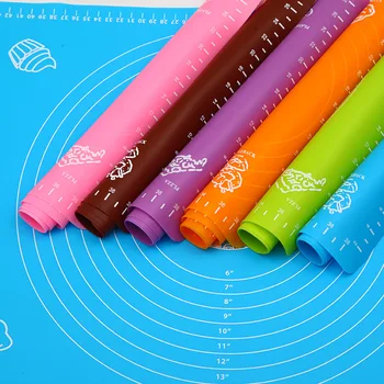 

40x30 Silicone Kneading And Rolling Mat With Scale Silicone Chopping Board Non-slip Baking Tool High Temperature Oven Mat