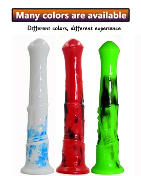 FAAK animal horse penis silicone long realistic dildo colorful red and black sucker cock anal sex toys for men women couples 3