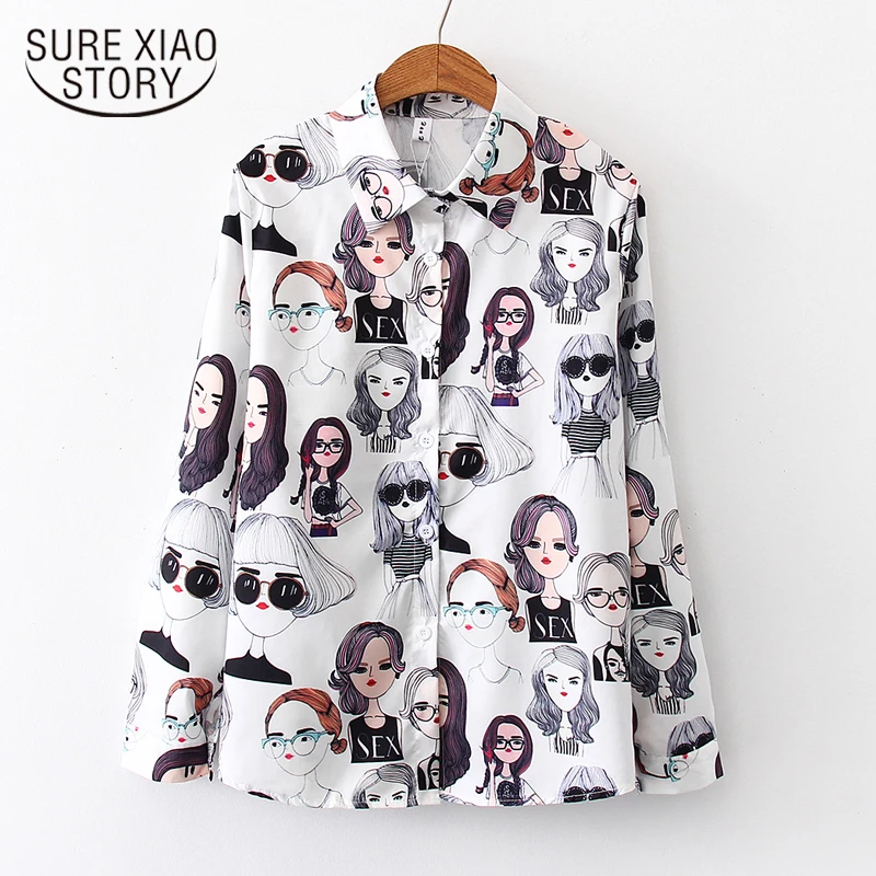 New White Shirt Casual Button Up Turn Down Collar Female Blouse Long Sleeve Cotton Blouse Embroidery Blouse Lady 5083 50