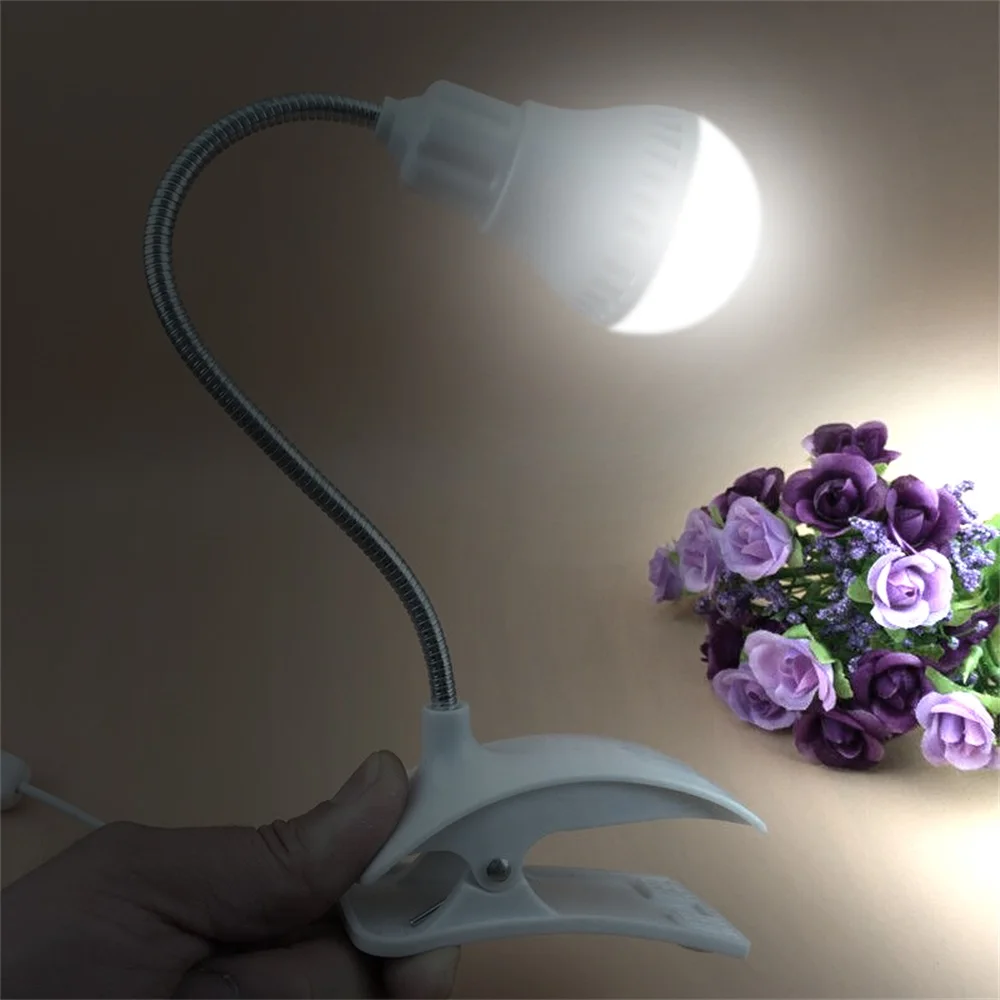 Creative Led Desk Lamp Flexible USB Clipper Clip Eye Protection Student Study Reading Light Portable Bedside Table Lamp