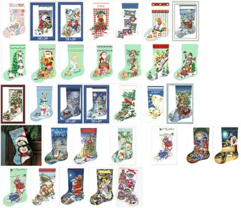 

14/16/18/22/25CT sock style Counted Cross Stitch Kit Winter Cabin Chalet Hut Snow Deer and River Brook Creek dim 08976