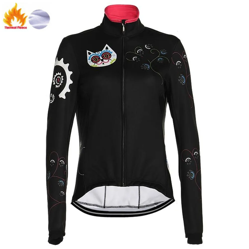 Bolbeno cat Cycling Jersey Winter Cycling Clothing Long Sleeve Women Bicycle Jerseys Road Bike Shirts MTB Clothes Maillot