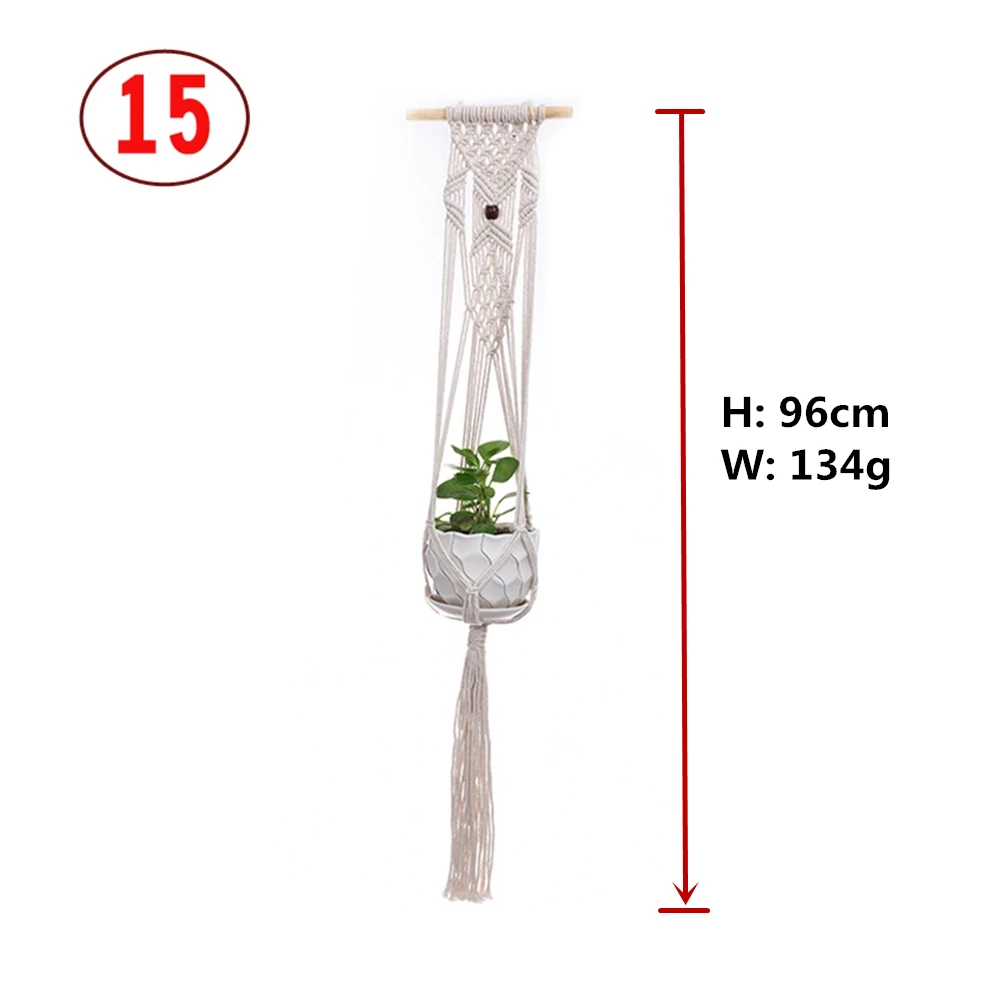 Plant Holder Basket Handmade Macrame Plant Hanger Flower Pot Hanger For Wall Decoration Countyard Garden Knotted Lifting Rope