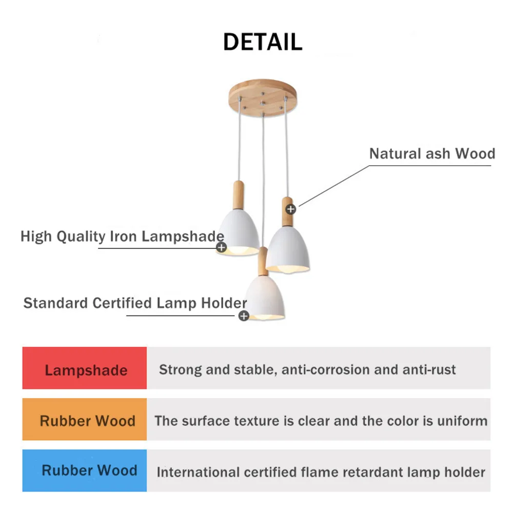 Современные деревянные подвесные светильники E27 светодиодный подвесной светильник скандинавские лампы для гостиной, ресторанов, кухни, столовой, бара Droplight