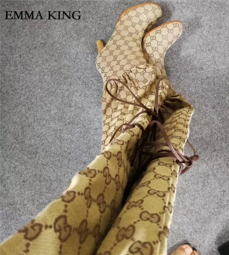 Emma king/классические женские ботфорты на высоком каблуке; женские Сапоги выше колена; пикантные женские сапоги; Botas