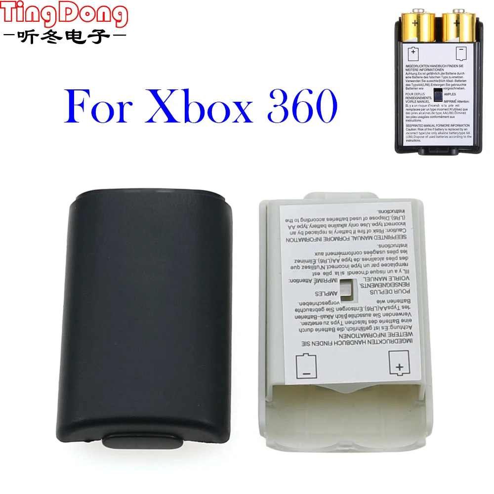 2 Pezzi Per Xbox 360 Custodia Batteria Controller Wireless Coperchio Batteria Ricaricabile Per Controller Xbox 360 Con Adesivo
