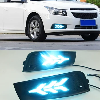 

CSCSNL 1 Pair DRL Daytime Running Light fog lamp cover with yellow turn signal For chevrolet cruze 2009 2010 2011 2012 2013 2014