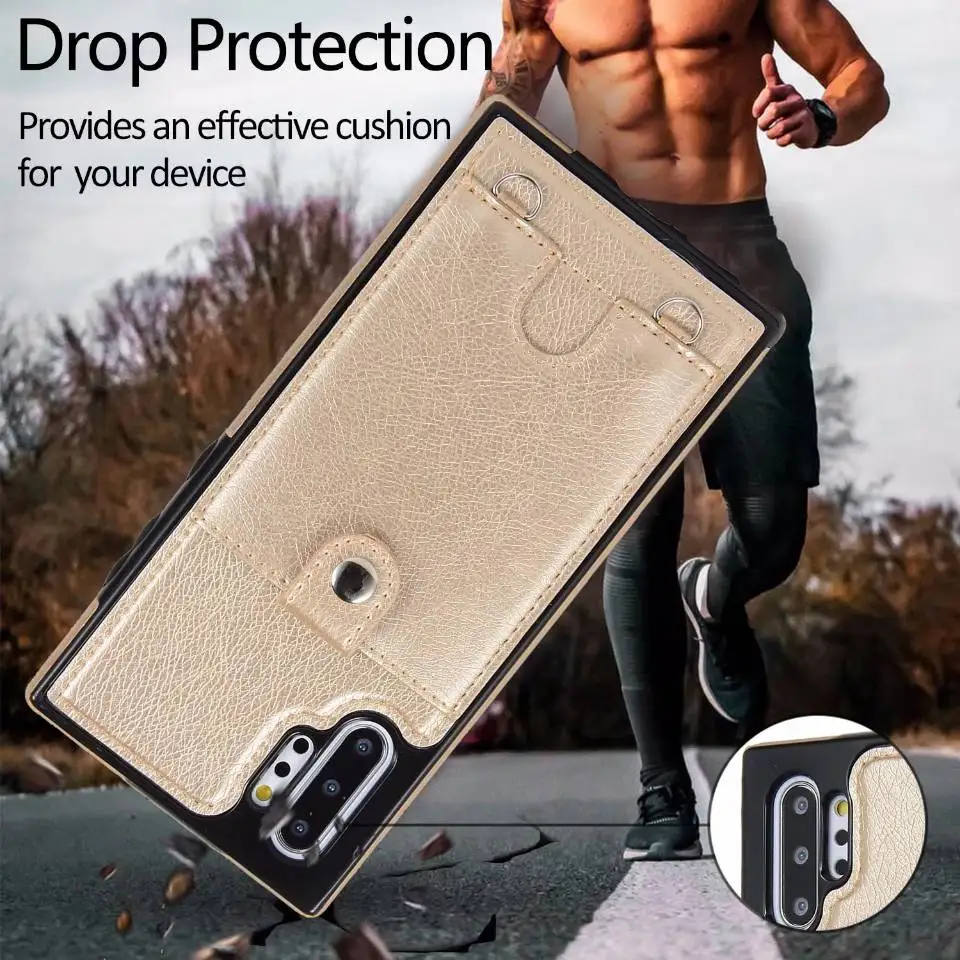 Кожаный чехол для samsung Galaxy Note 10 Plus, чехол для мобильного телефона, сумка для samsung S7 Edge, S8, S9, S10, Note 9, 8, длинный ремешок, чехол EEMIA