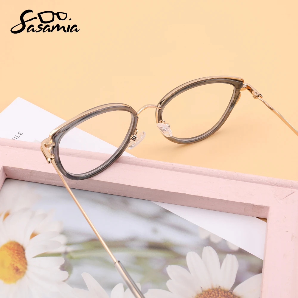 

SASAMIA Woman Fashion Design Glasses Frames Optical Prescription Lenses Myopia/Reading Glasses Eyeglasses for Woman Man