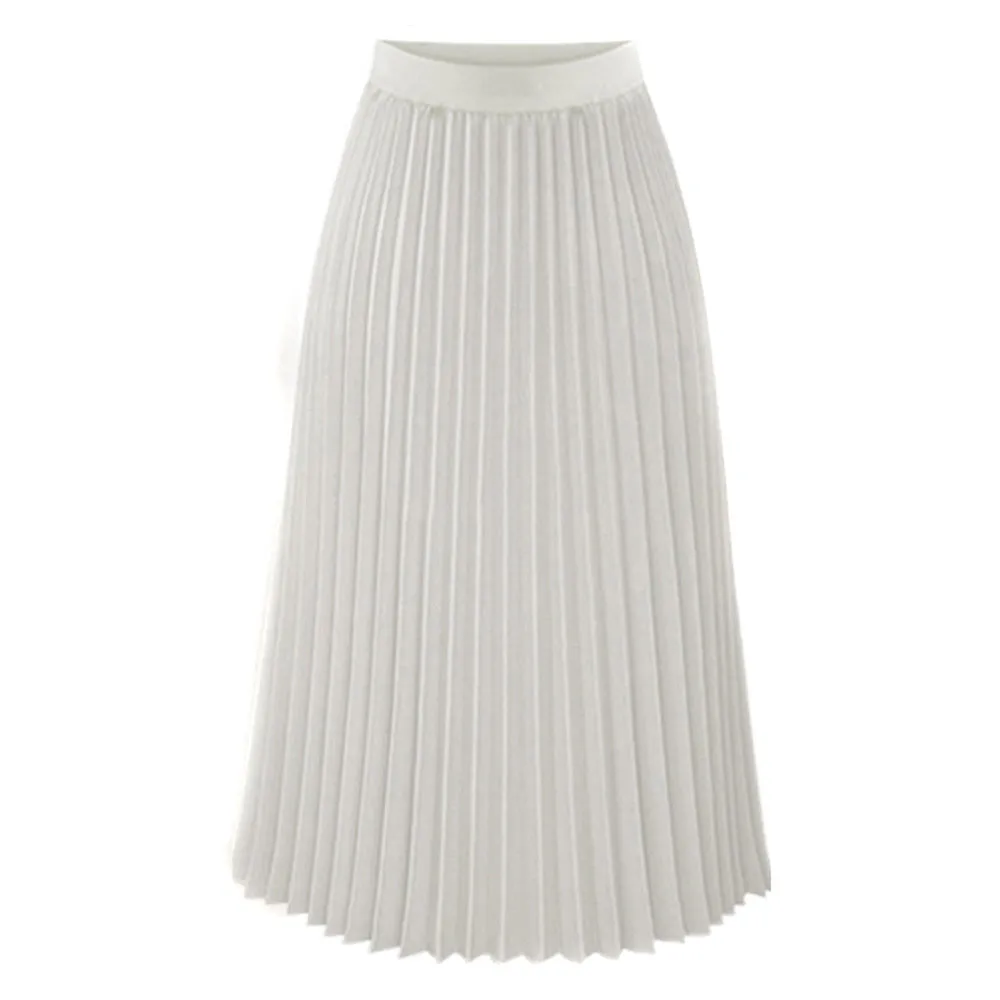 Осенняя женская элегантная плиссированная юбка с высокой талией, женская белая длинная юбка, Женская Высококачественная юбка миди, черная Saia#5s