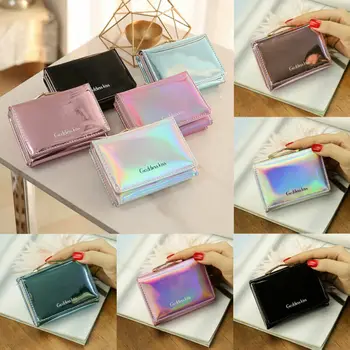 

New Women Laser Small Wallets Ladies Leather Letter Purse Short arrival Unisex Coin Bag Women's Zipper Card Money Simple Wallet