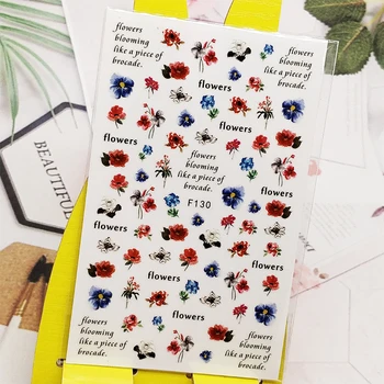 

3D Stickers for Nails Fresh Mandala Flower Designs Nail Art Decorations Foil Decals Wraps Manicure Accessories Decoraciones