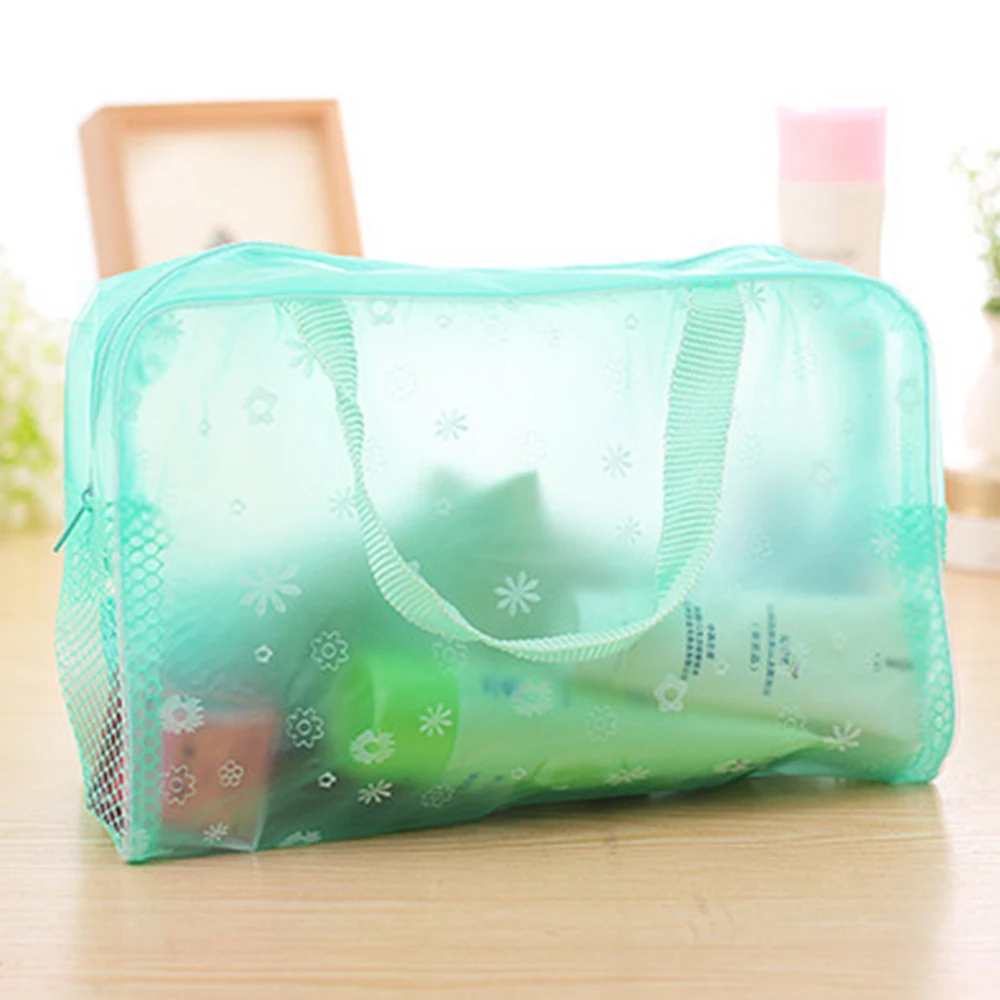 Водонепроницаемая сумка для хранения из ПВХ, прозрачный органайзер для дома и путешествий, для мытья ванной, принадлежности для купания, сумка для хранения - Цвет: Зеленый цвет