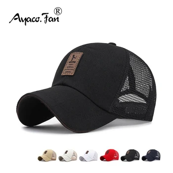 Cappello da camionista semplice berretto da Baseball solido uomo maglia traspirante protezione solare cappellini etichetta Stick Snapback cappello da Baseball estivo da Golf 1