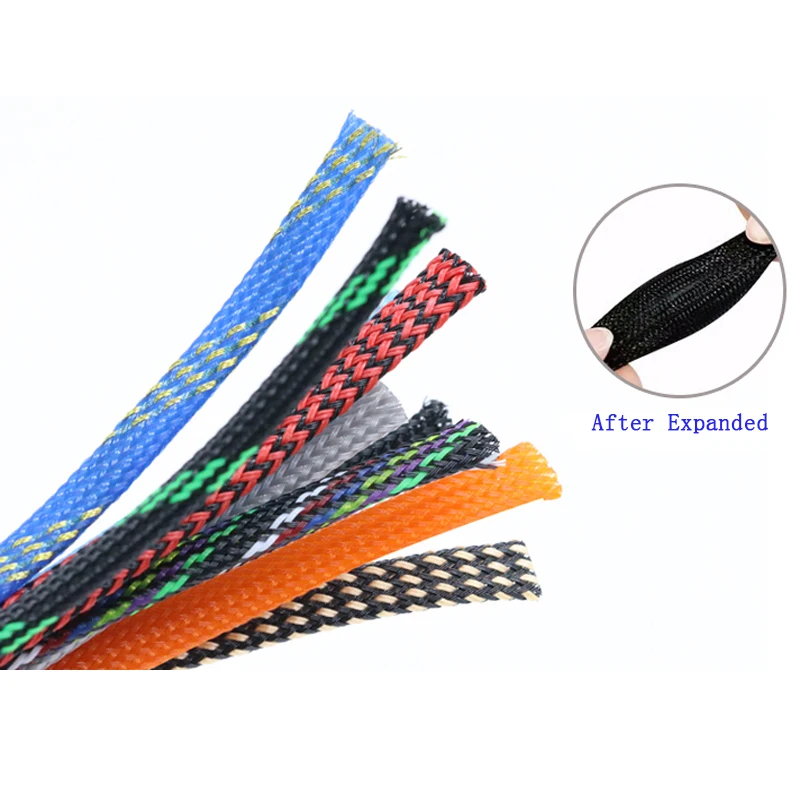 Dia 3-40mm Orange PET Braided Tube Hose Cable Harness Nylon Mesh Sheath  Extended Three Woven Encrypted Protection Sleeve - AliExpress