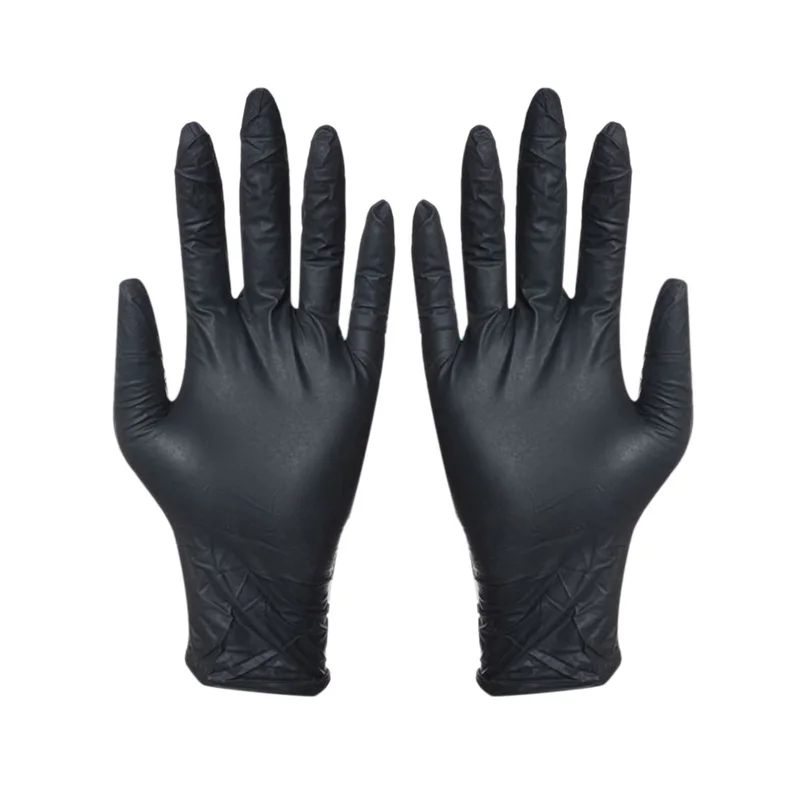 

100Pcs Disposable Black Gloves Household Cleaning Washing Gloves Nitrile Laboratory Nail Art Medical Anti-Static Gloves