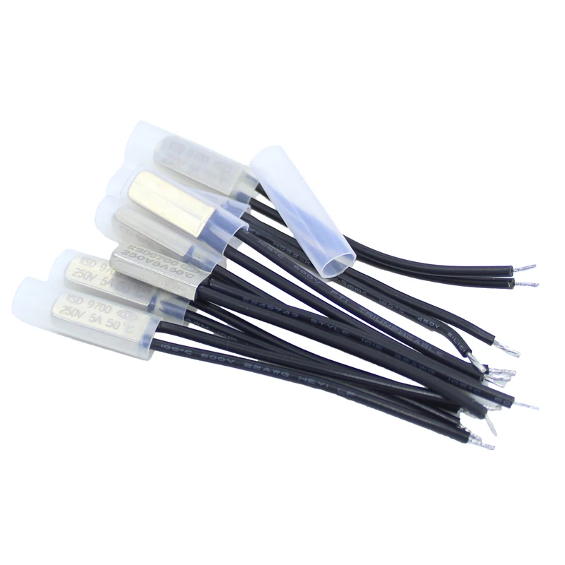 

5Pcs KSD9700 Bimetal disc temperature switch 5A 250V thermostat thermal protector normally on and off 15-155 Centigrade