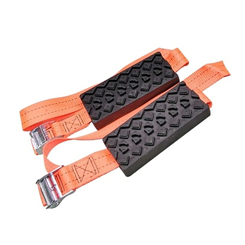 Traction Boards 1PC Durable PU Anti-Skid Car Tire Traction Blocks With Bag Emergency Snow Mud Sand Tire Chain Straps For Snow Mud Ice
