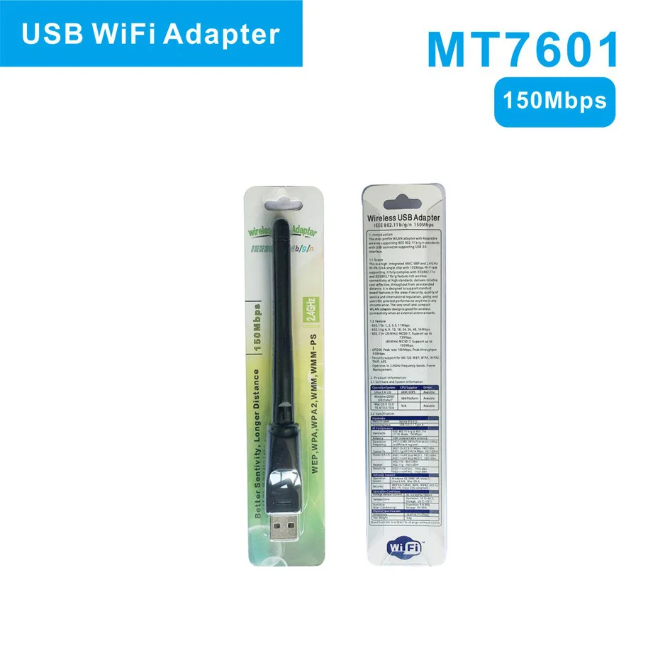 

1000pcs 150M External USB WiFi Adapter Antenna MT7601 Dongle Mini Wireless LAN Network Card 802.11n/g/b for WinXP Vista Win7 / 8