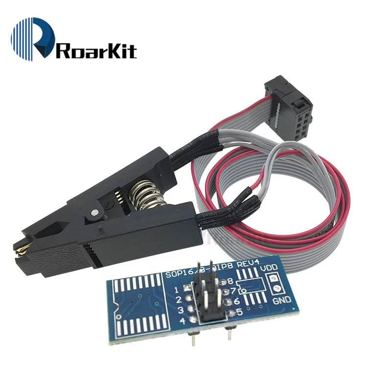 Зажим для тестирования SOIC8 SOP8 EEPROM 93CXX / 25CXX 24CXX адаптер + CH341A 24 25 серия флэш BIOS USB