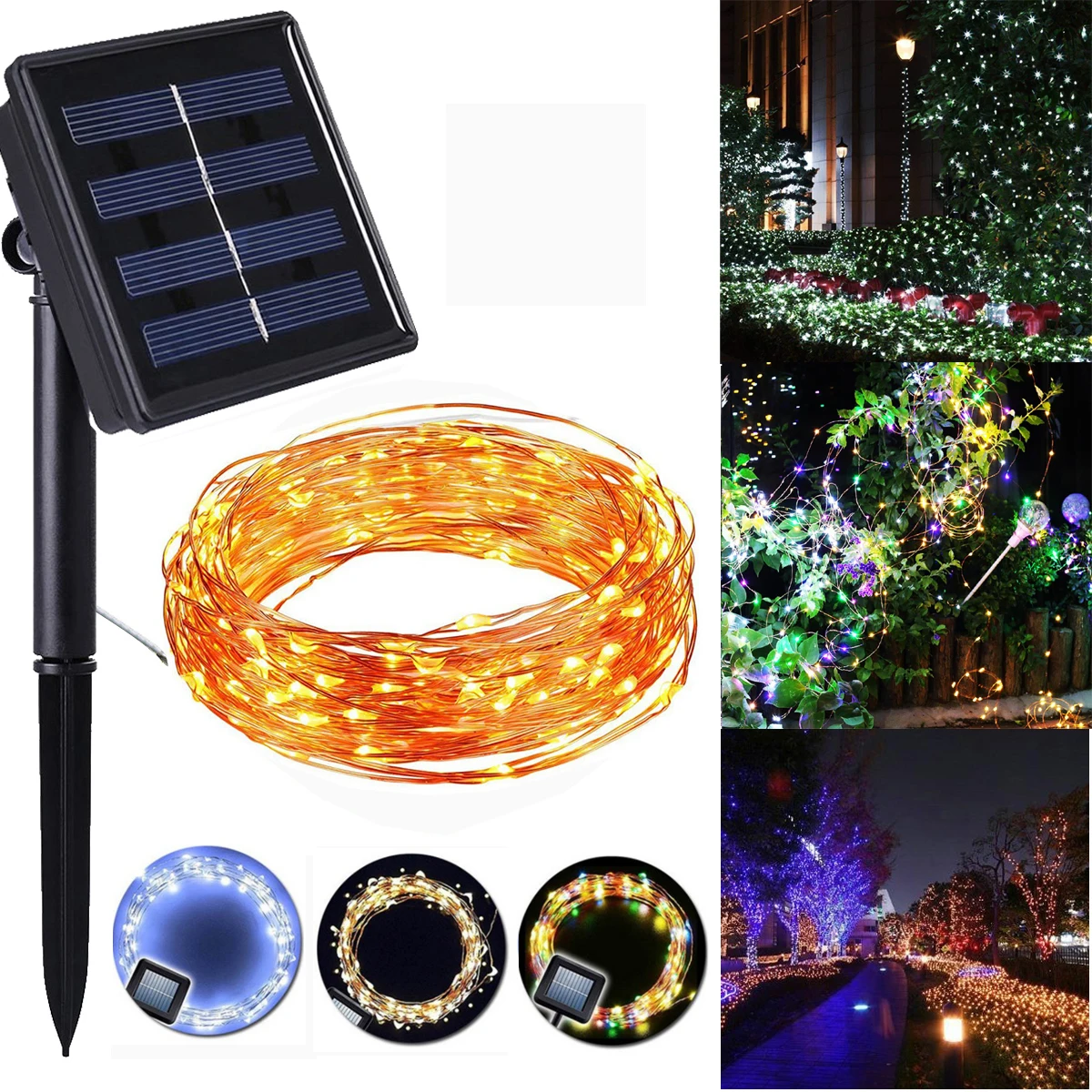 

LED Outdoor Solar Lamp String Lights 200 LEDs Fairy Holiday Christmas Party Garland Solar Garden Waterproof 20m#