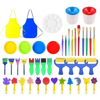 

1 Set/43pcs Interesting Painting Tools Creative Kids Art Supplies Children Drawing Tools DIY Graffiti Supplies for Home