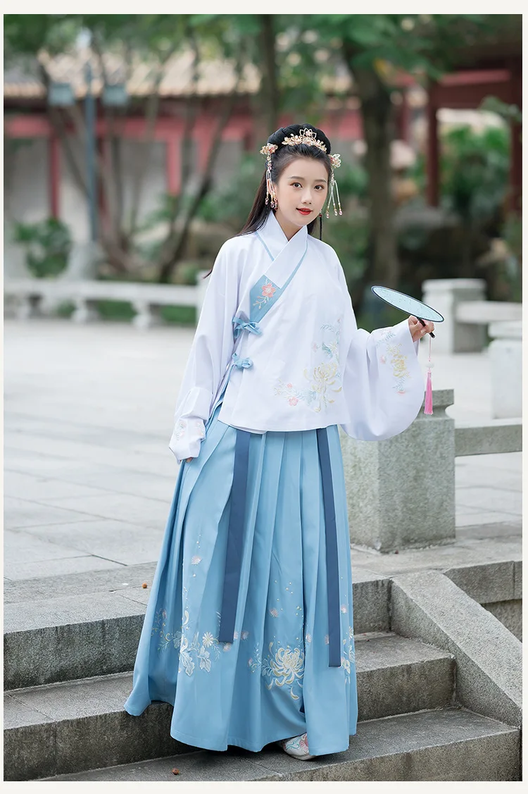 Вышивка танцевальные костюмы синий Hanfu женское платье феи народный фестивальный рейв наряд певцов традиционная одежда для выступлений DC3167
