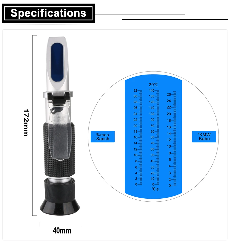 RZ Refractometer Fruit Alcohol Wine Meter Sugar Portable Auto Brix 0~32% Alcohol 0~26% Fruit Juice Wine Sugar Refractometer