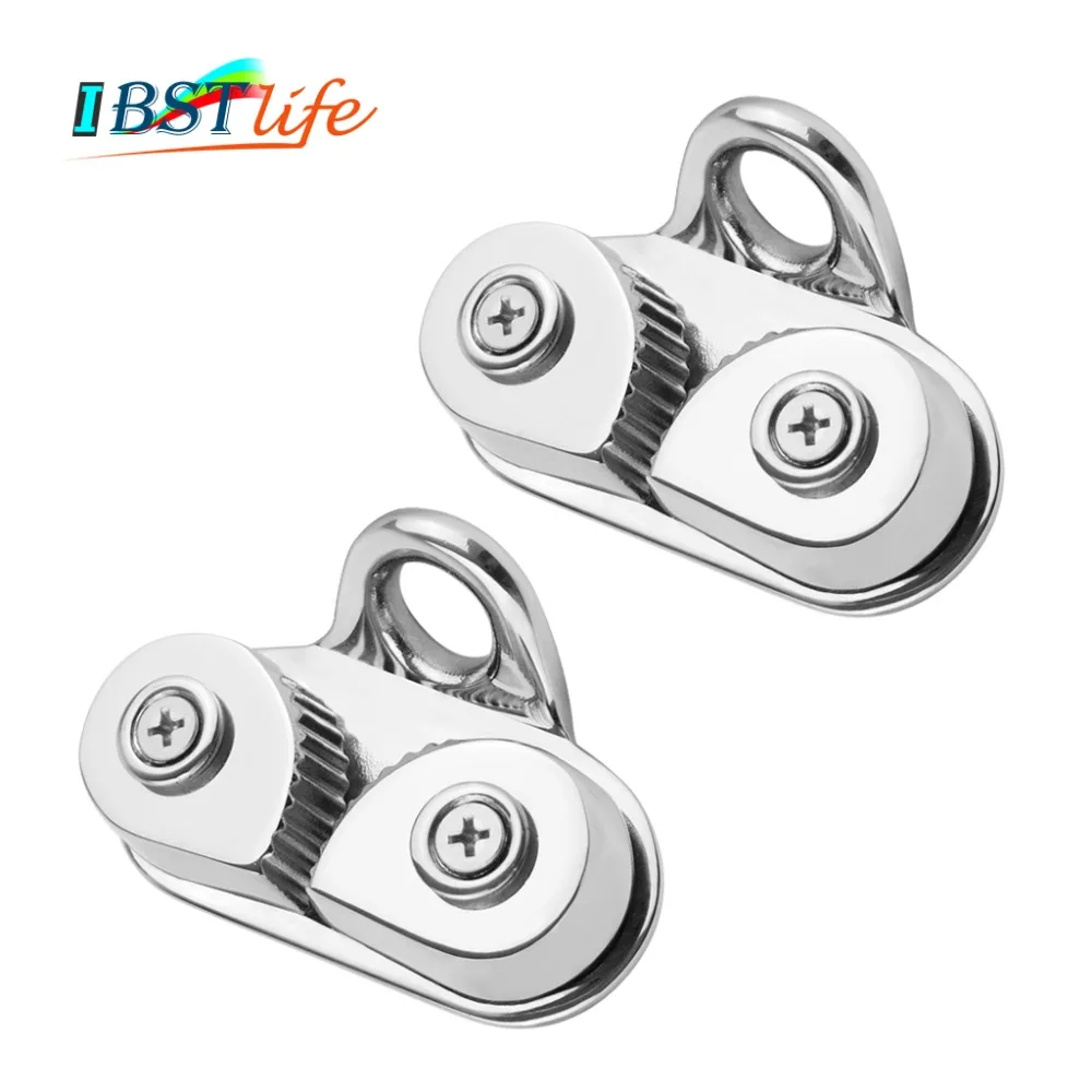 2PCS Marine Grade 316 Cam Cleat with Leading Ring Boat Cam Cleats Matic Fairlead Marine Sailing Sailboat Kayak Canoe Dinghy