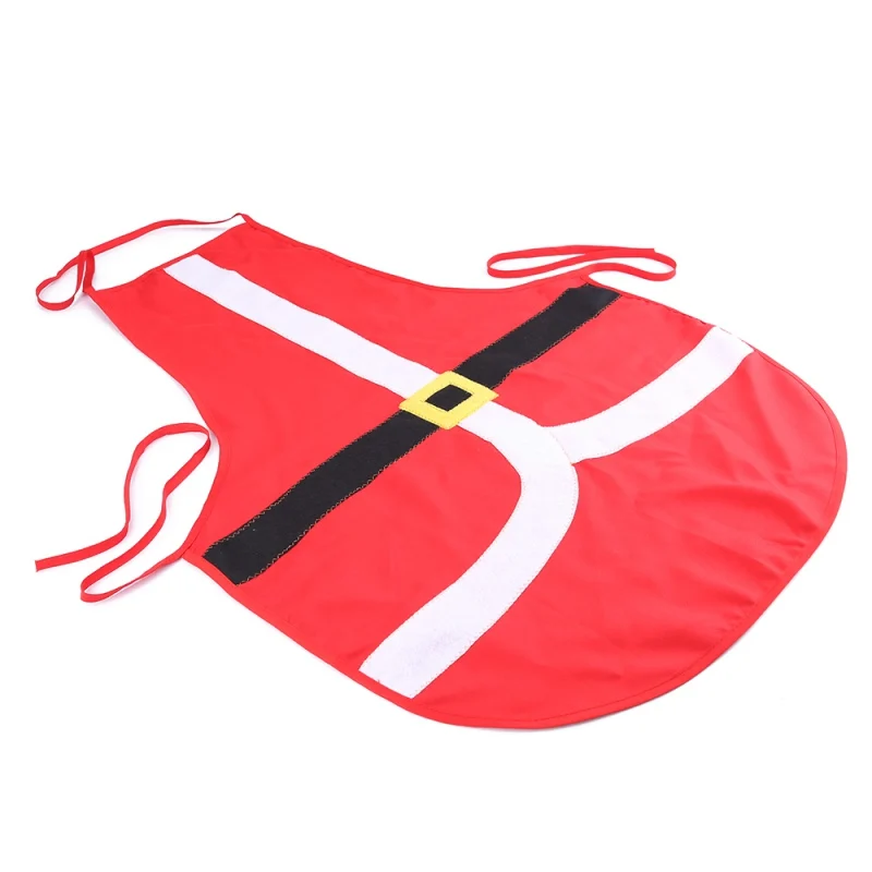 New Year Santa Claus Christmas Apron Decor For Home Kitchen Dinner Party Festive Red Cloth Adult Pinafore Christmas Decor