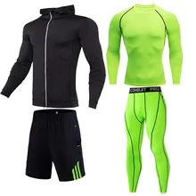 men's clothing compression men Sports Running Sets rashgard long sleeves top for fitness man tracksuit thermal underwear base