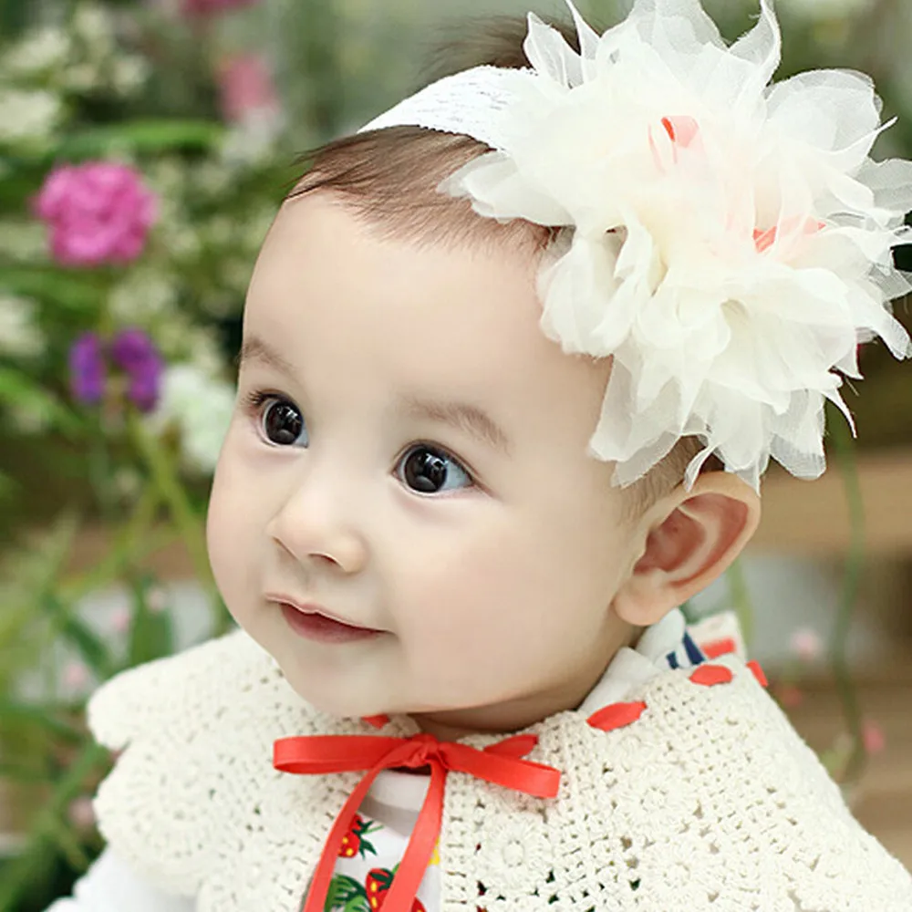 2020 new Baby big flower hairband Kids Baby Girls Head Band Hair Bows Flower Girl