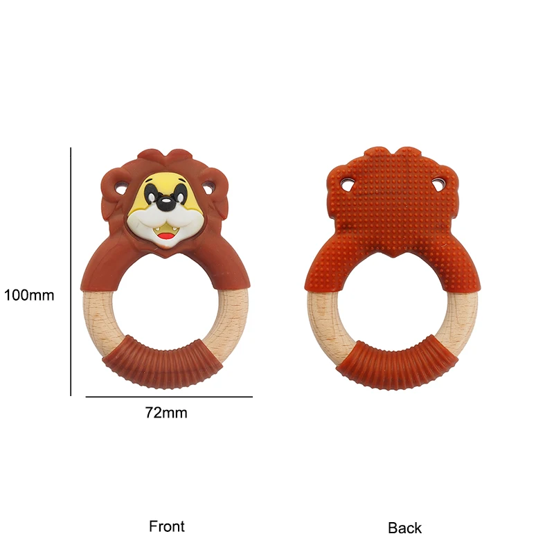 Chenkai 5PCS Silicone Lion Teether Animal Baby Rodent Teething BPA Free For Nursing Chewing Pendant Accessories Toddler Toys