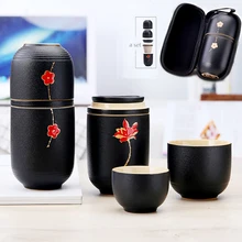 Концентрическая чашка портативный набор чашек для путешествий керамический кунг-фу чай в японском стиле кружка чашка на открытом воздухе с сумкой чайник для чайной церемонии