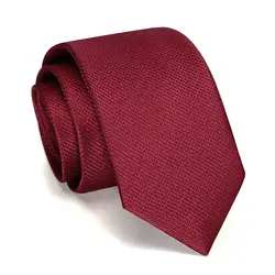 Высокое качество 2019 новые дизайнерские бренды модные деловые 7 см тонкие галстуки для мужчин галстук цвет красного вина для работы