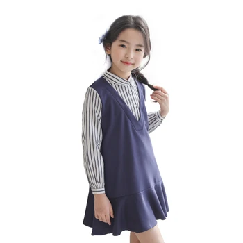 

back to school dress age for 6 - 14 yrs teenage girls long sleeve dress 2019 new winter autumn children clothes big girls frocks
