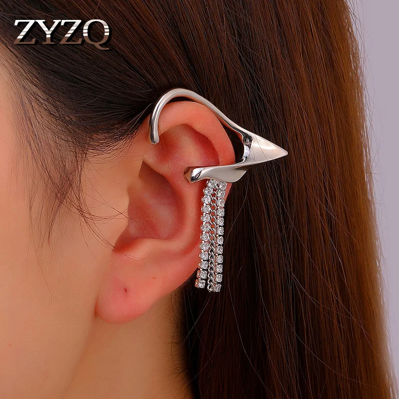 ZYZQ модные креативные дизайнерские женские серьги-клипсы с кисточками Elf простые