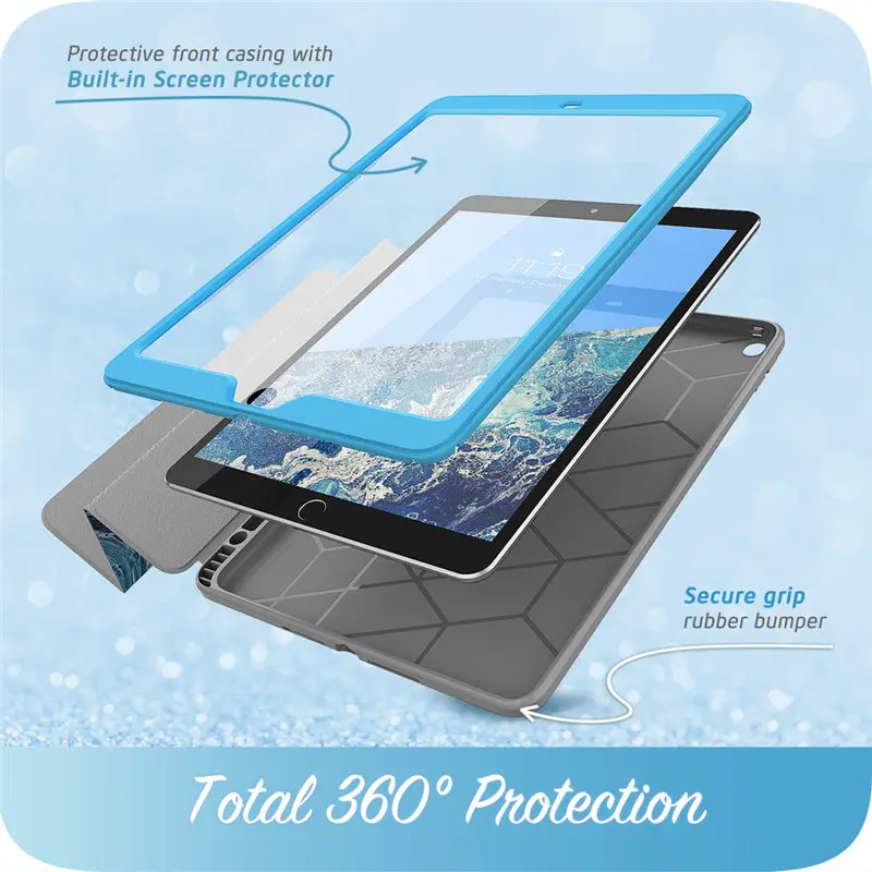 Для iPad 10,2 чехол() i-Blason Cosmo Trifold Stand смарт-чехол с функцией автоматического сна/пробуждения и карандашом, встроенная защита экрана