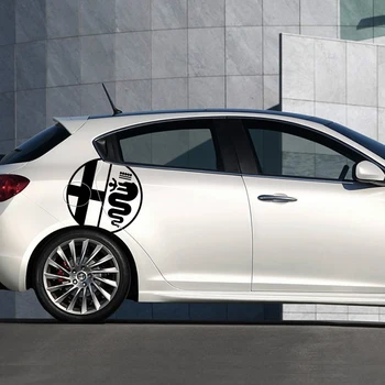 

For Alfa Romeo 159 147 Giulietta Stelvio MITO 156 Giulia Sportiva Vinyl Film Decals Car Accessories 2Pcs Car Side Door Stickers