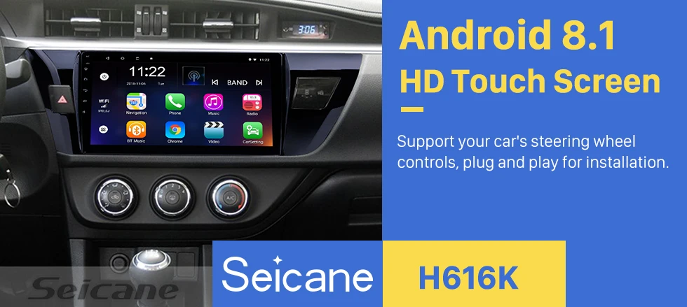 Clearance Seicane 2Din 10.1" Car GPS Navi HD 4-Core Android 9.0 AutoStereo For Toyota Corolla 2013 2014 2015 Multimedia Player Support DVR 0