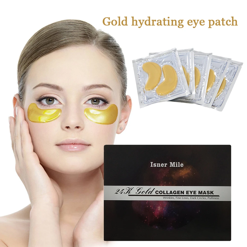 Gold Collagen Eye Mask Face Anti Wrinkle Gel Sleep Gold Mask Eye Patches Collagen Moisturizing Eye Mask Eye Care TSLM1