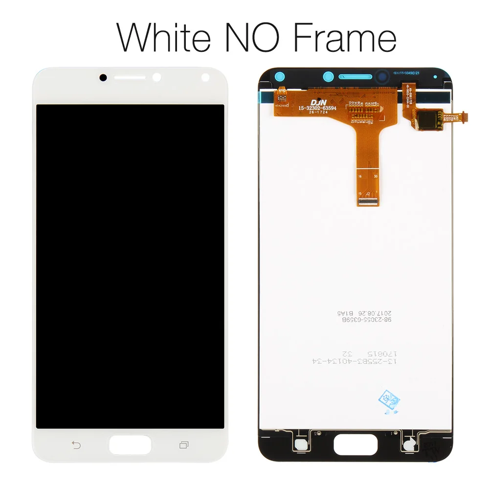 No Frame White Экран для Asus Zenfone 4 Max ZC554KL ЖК-дисплей Сенсорное стекло в сборе с рамкой 1280*720 для Asus Zenfone 4 Max X001D дисплей - Цвет: No Frame White