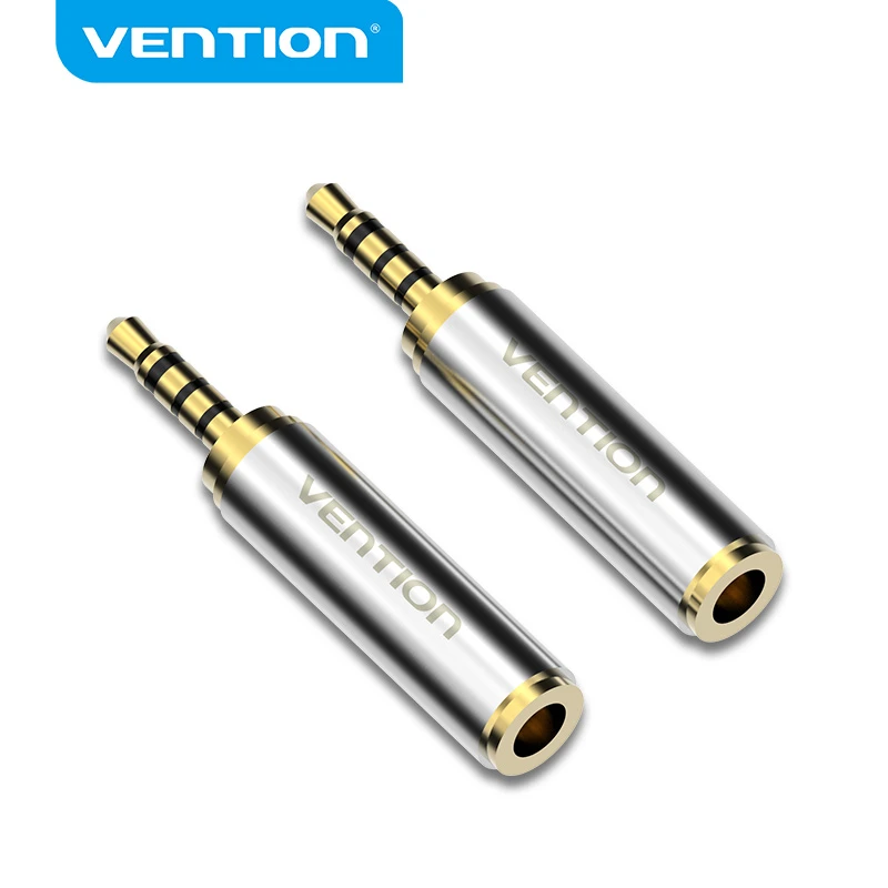 Vention Adaptador de Audio de 2,5 a 3,5mm, conector de Audio macho a de 4 polos, 2,5mm a 3,5mm, enchufe de Audio para auriculares estéreo|3.5mm audio|3.5mm to femaleplug stereo