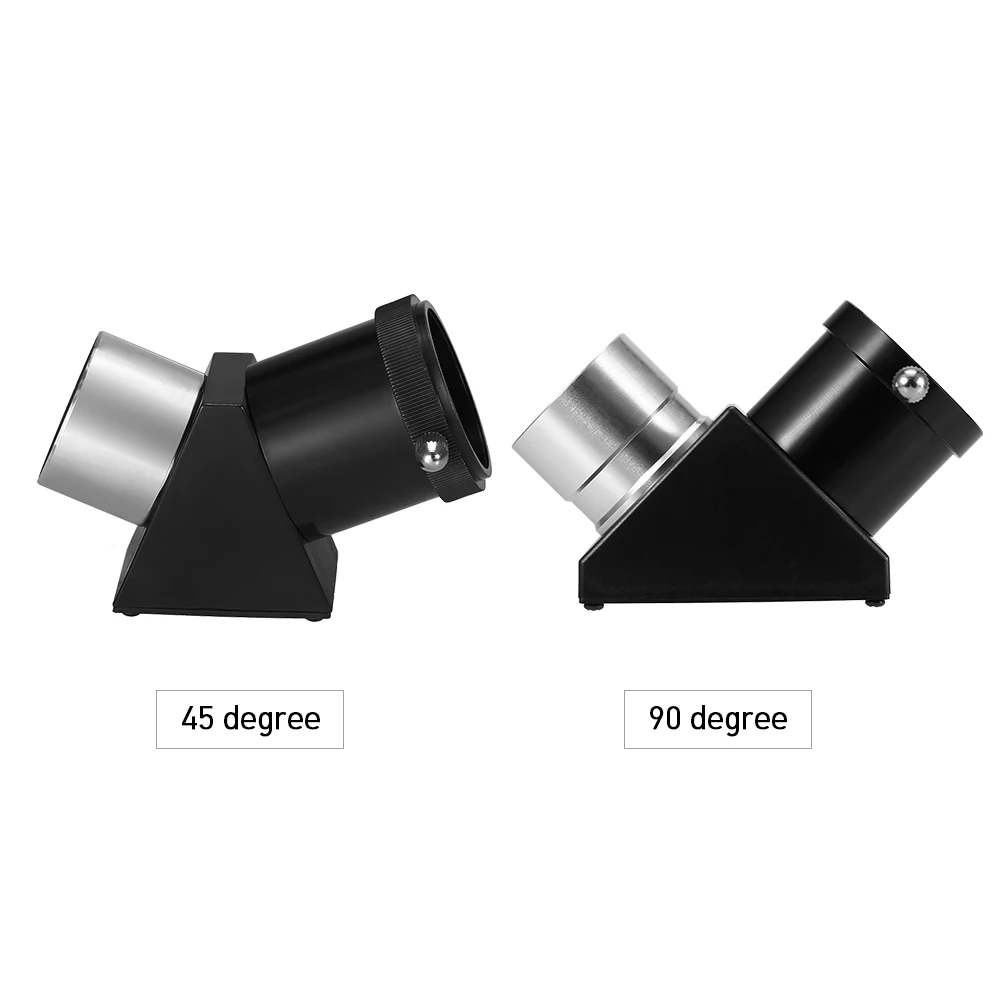 Astronomical Telescope Eyepiece 45/90 Degree Diagonal Erecting Monocular Prism 1.25IN Mirror for Refractor Hunting Telescope