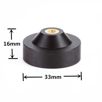 

4PCS 33mm Ebony Wood Speaker Spike Pad Loudspeaker Box Amplifier Shockproof Stand Isolation Feet Base Pad