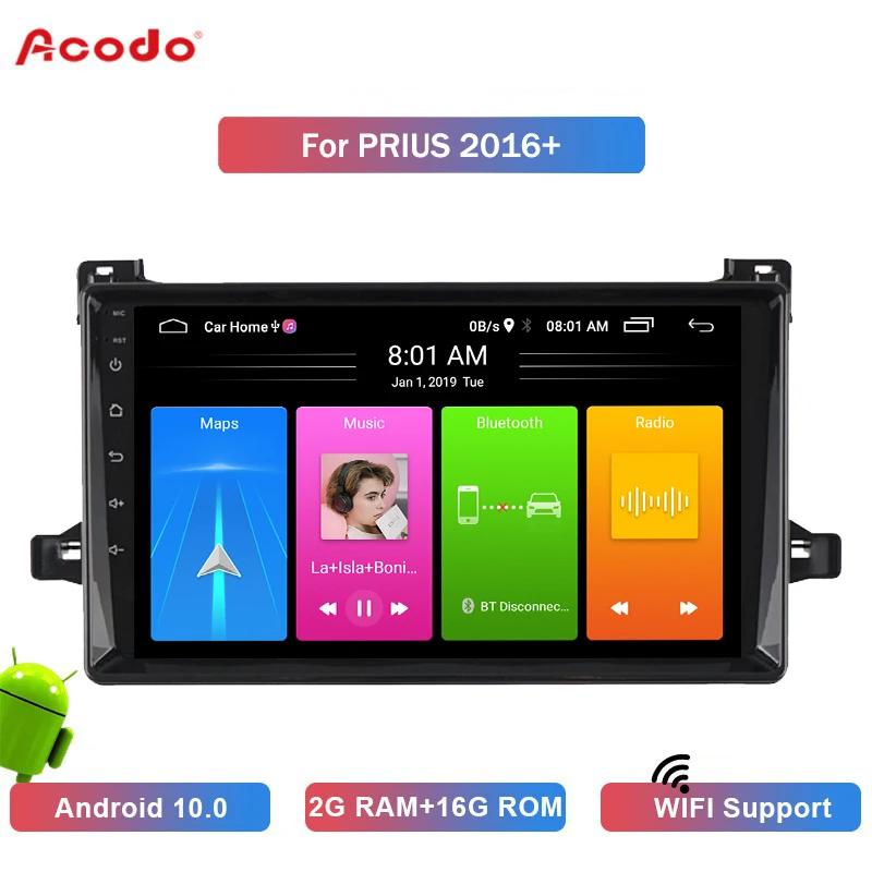 

ACODO 2+16G Android 10.0 Car Radio Multimedia Player For Toyota PRIUS 2016+ Navigation GPS 2 din