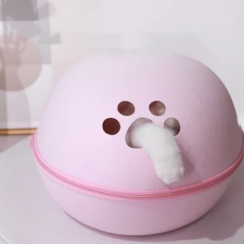 

Dog Cat Bed Cave Sleeping Bag Zipper Egg Shape Felt Cloth Pet House Cat Basket Products for Cat Animals Supplies H88F