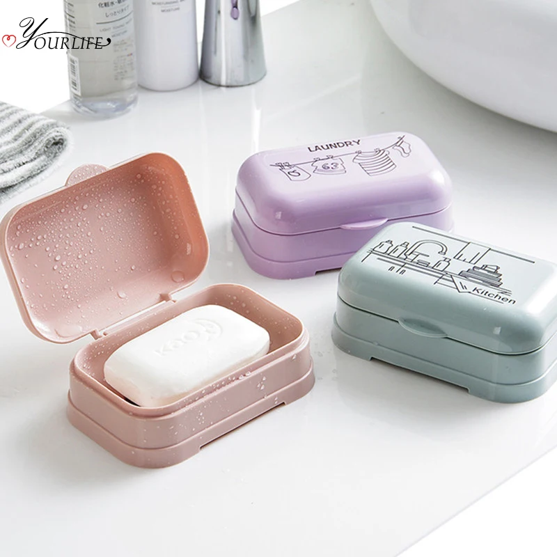 Assorted Colors 2PC Soap Case Holder Container Box for Bathroom 