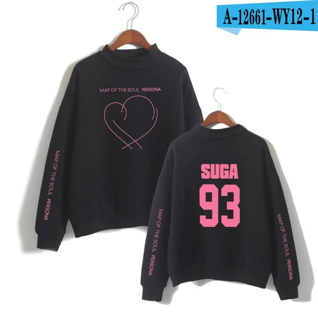 21 JIMIN J-HOPE JUNG KOOK SUGA водолазка толстовки с принтом альбом карта душа Persona Женские Модные водолазки-толстовки - Цвет: 21