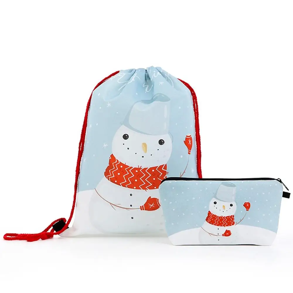 Рождество Санта Клаус Снеговик Письмо Дерево Узор парусиновая сумка на шнурке конфеты Tote Рождество ребенок подарок мешок украшения/E - Цвет: F